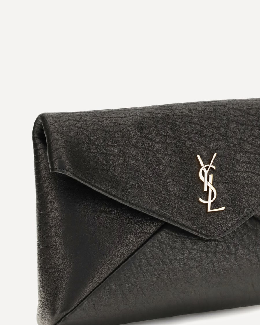 Saint Laurent Envelope leather Clutch, view 6