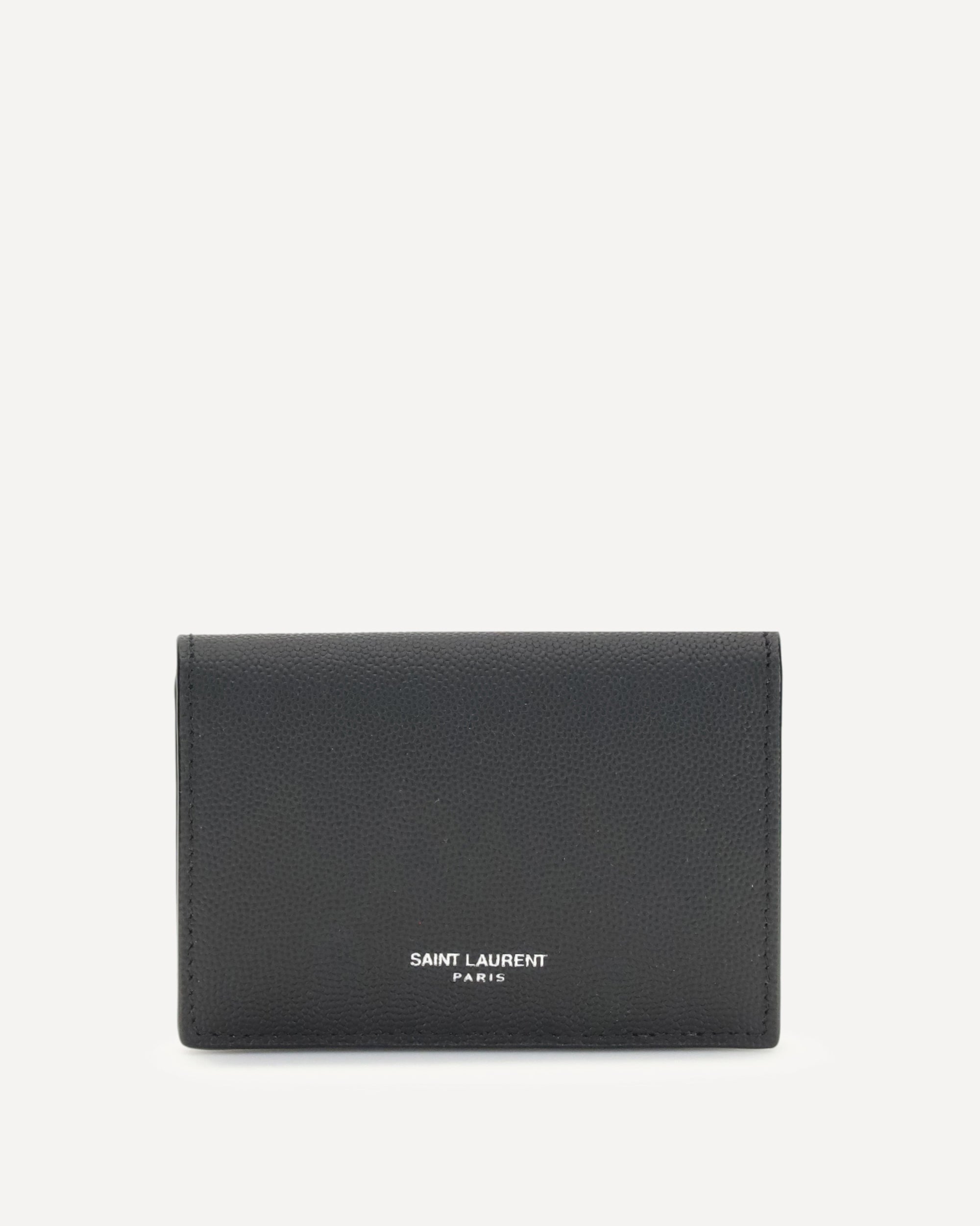 Saint Laurent Grain de poudre leather business Card Holder