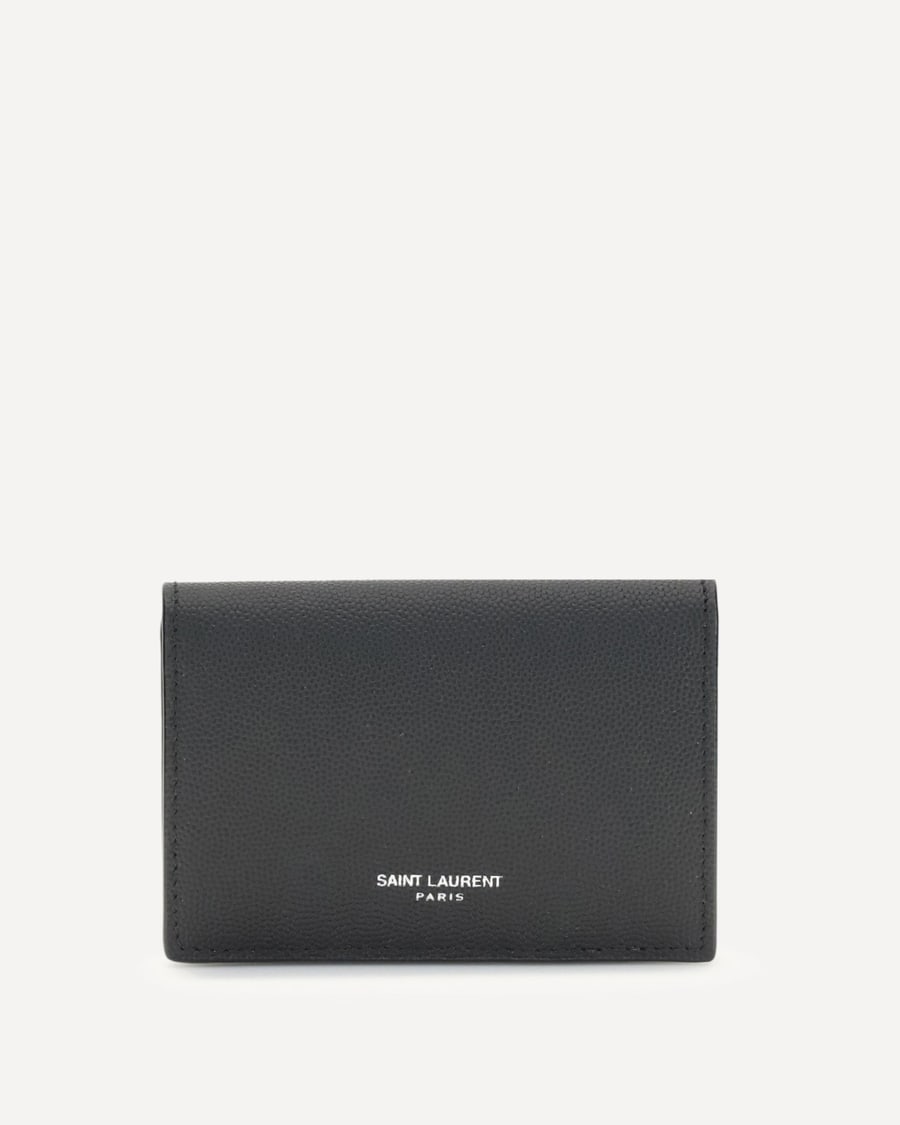 Saint Laurent Grain de poudre leather business Card Holder