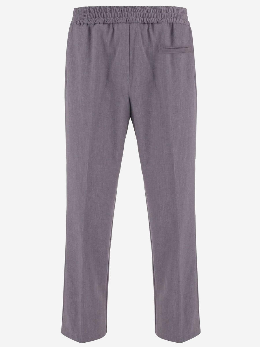JUST CAVALLI PANTALONI IN MISTO VISCOSA STRETCH CON LOGO, view 2
