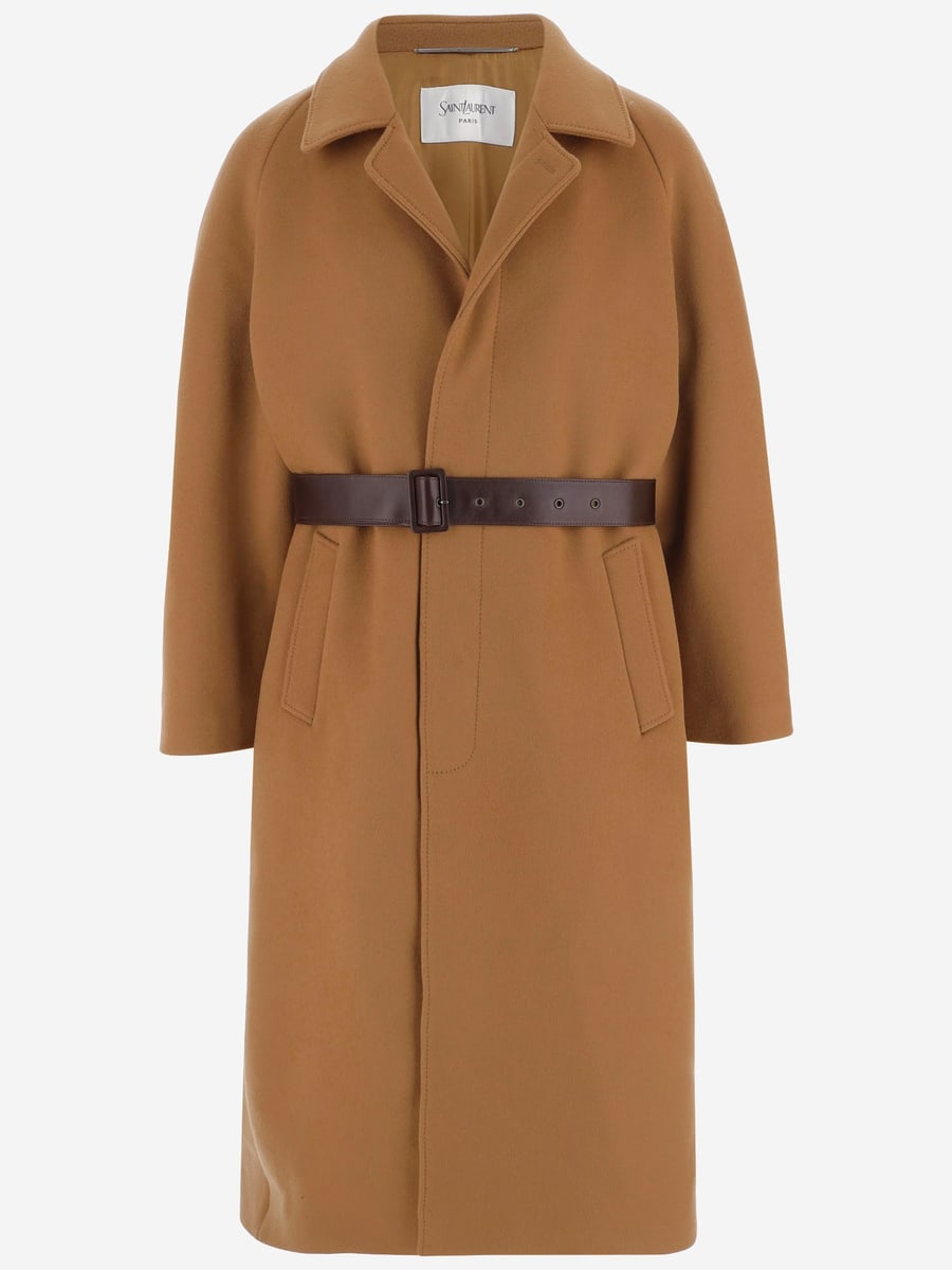 Saint Laurent Cappotto balmacaan in lana