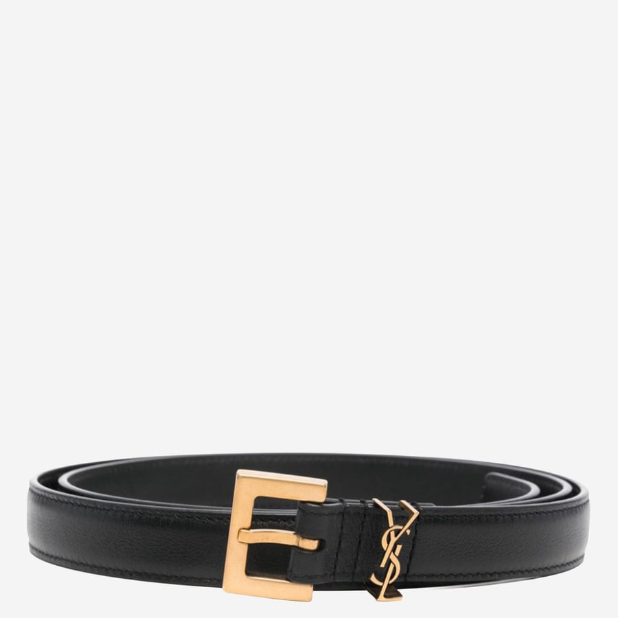 Saint Laurent CINTURA IN PELLE CON LOGO