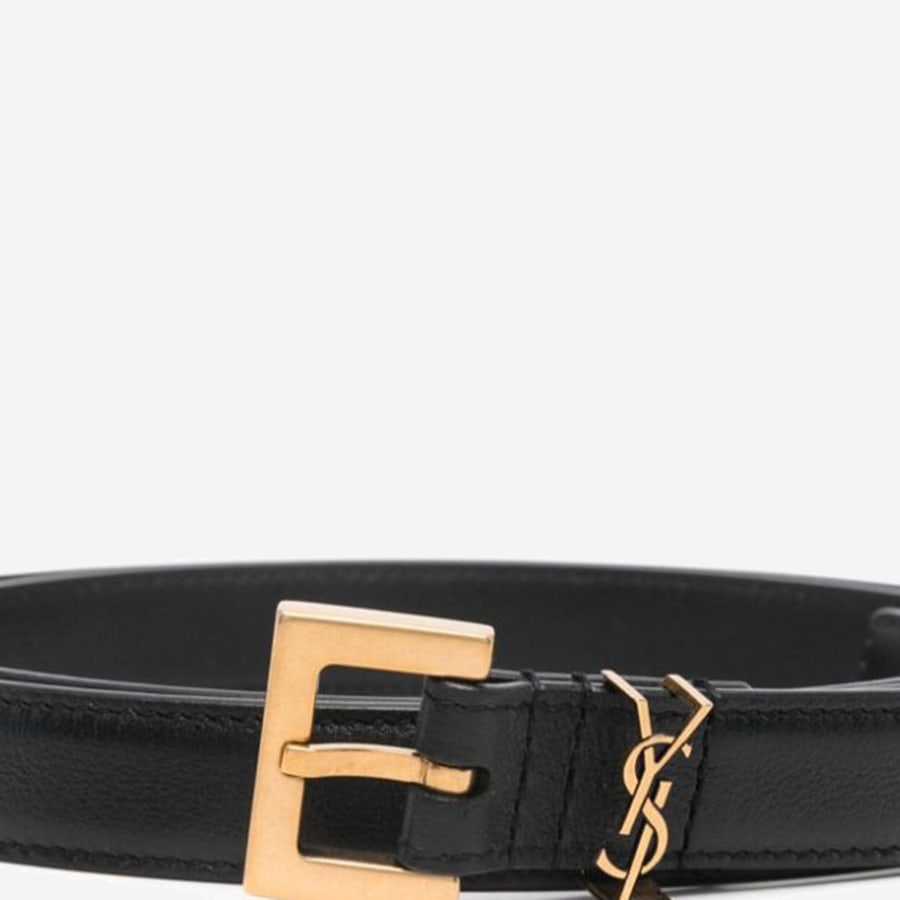 Saint Laurent CINTURA IN PELLE CON LOGO, view 3