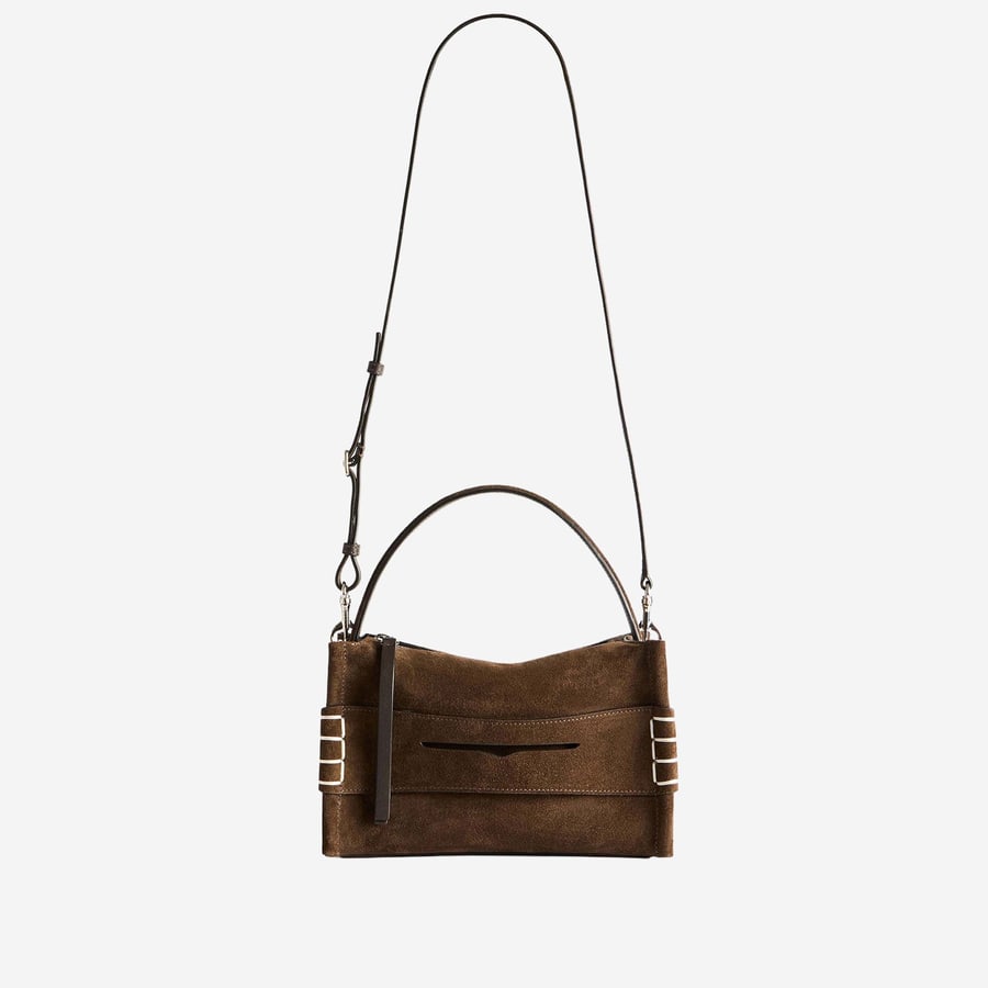 JW Anderson BORSA PICCOLA LOAFER IN PELLE SCAMOSCIATA CON LOGO, view 4