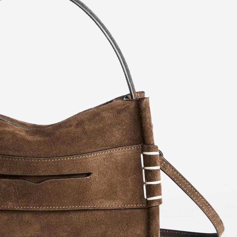 JW Anderson BORSA PICCOLA LOAFER IN PELLE SCAMOSCIATA CON LOGO, view 5