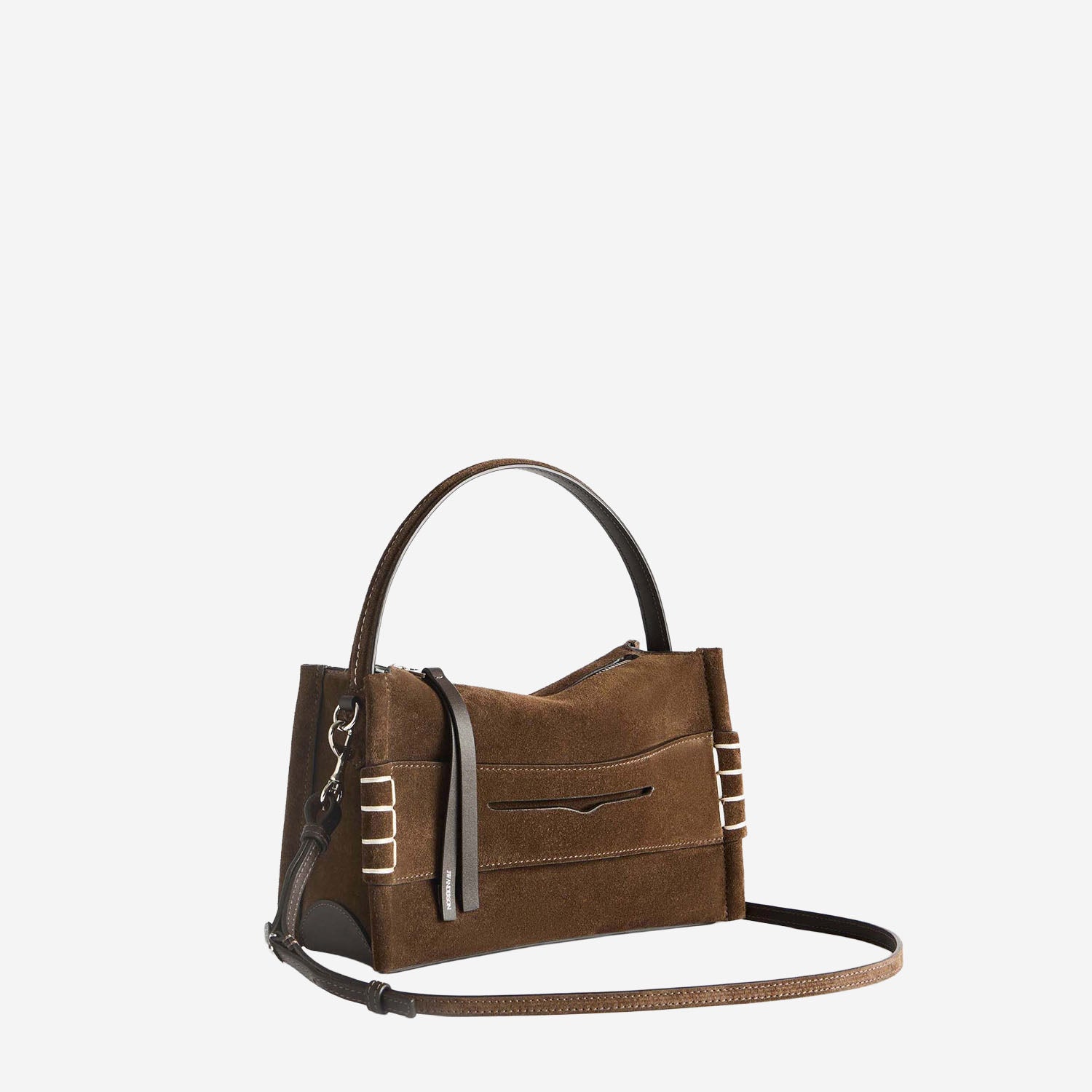 JW Anderson BORSA PICCOLA LOAFER IN PELLE SCAMOSCIATA CON LOGO, view 2