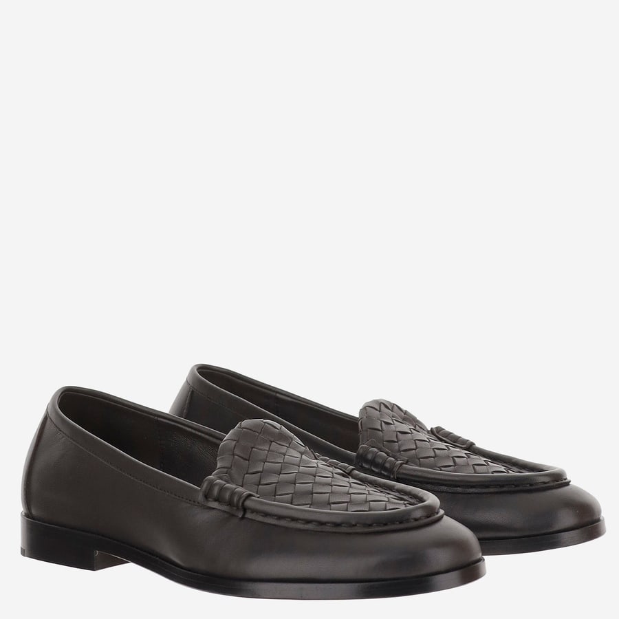 Bottega Veneta MOCASSINI IN NAPPA CON MOTIVO INTRECCIATO, view 3