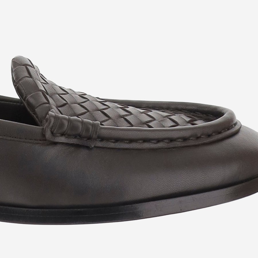 Bottega Veneta MOCASSINI IN NAPPA CON MOTIVO INTRECCIATO, view 5