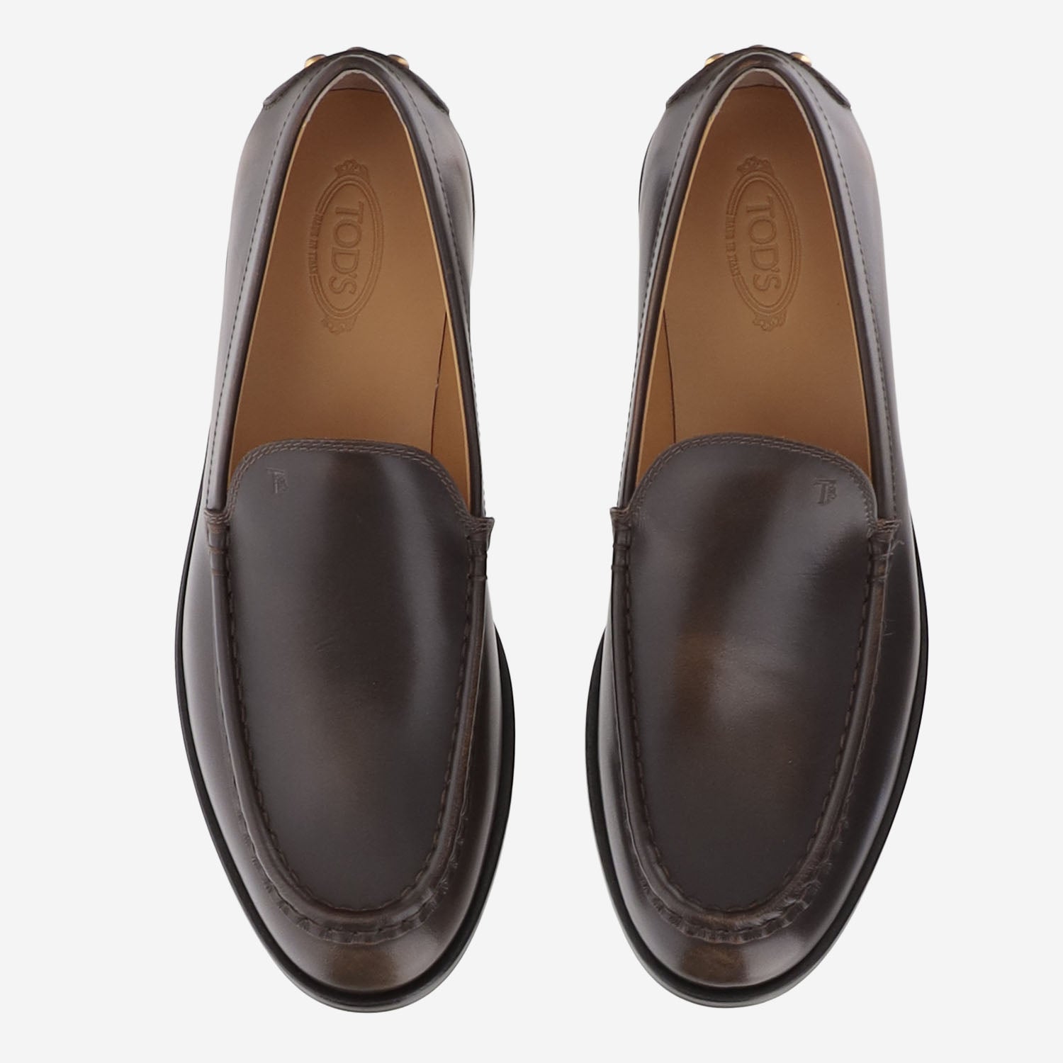 Tod's MOCASSINI IN PELLE CON CON BORCHIE POSTERIORI, view 2