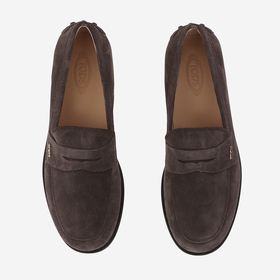 Tod's MOCASSINI IN SUEDE CON LOGO, view 2