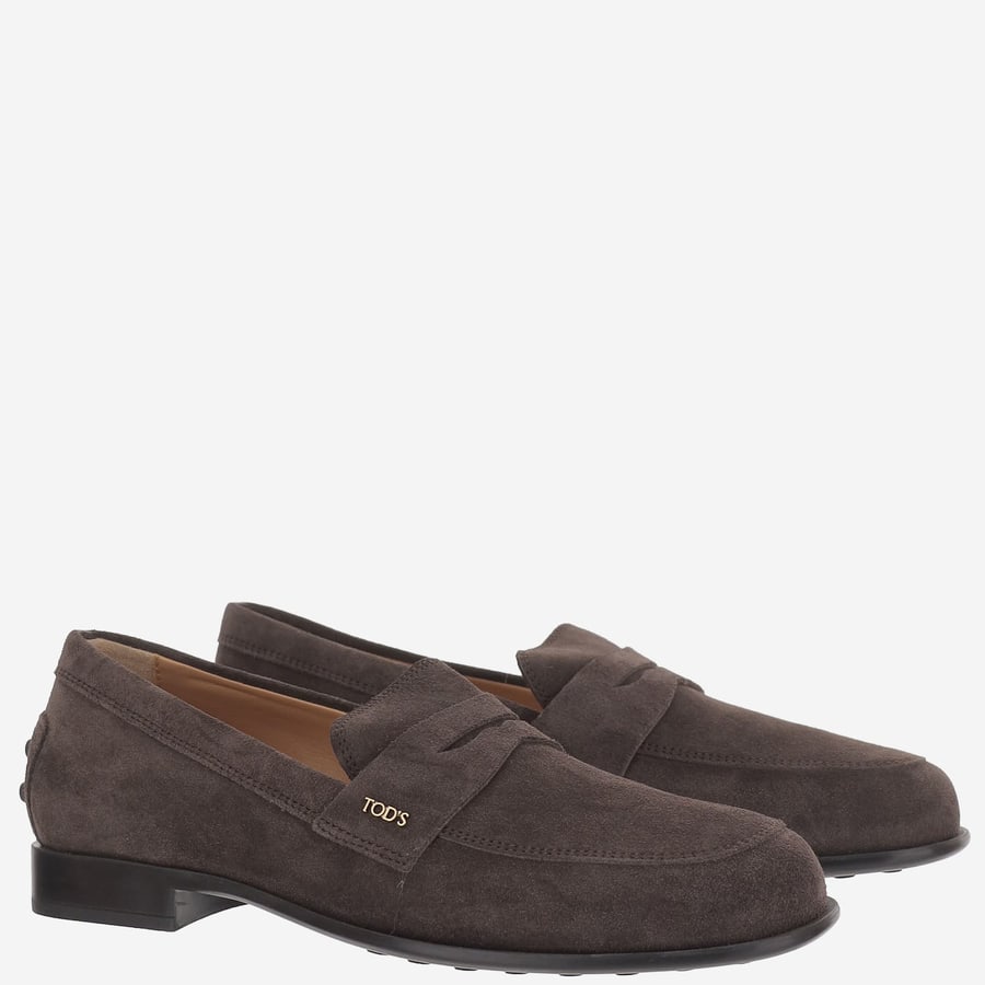 Tod's MOCASSINI IN SUEDE CON LOGO, view 3