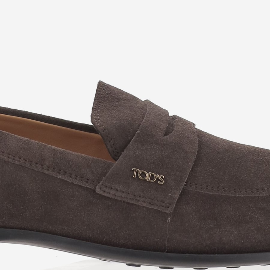 Tod's MOCASSINI IN SUEDE CON LOGO, view 5