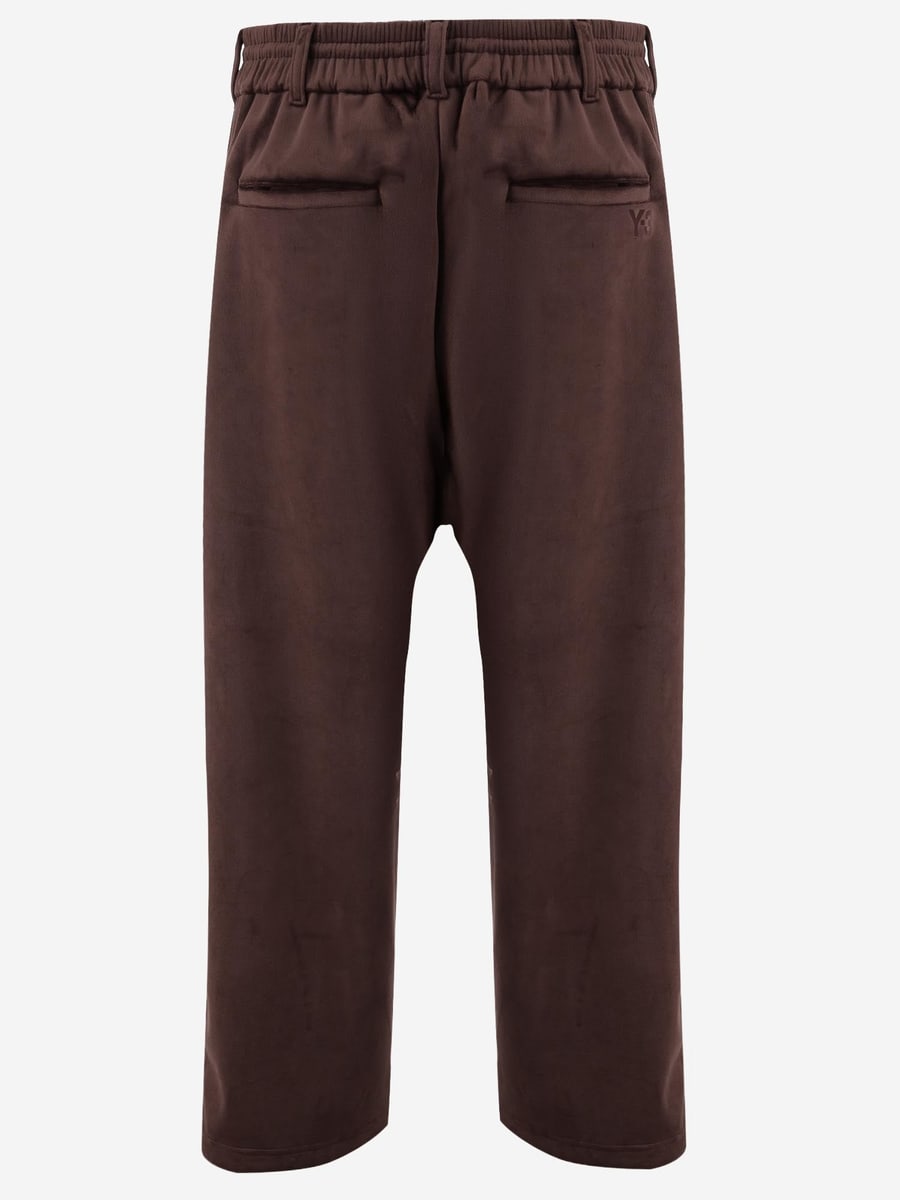 adidas Y-3 PANTALONI IN VELLUTO STRETCH CON LOGO, view 2