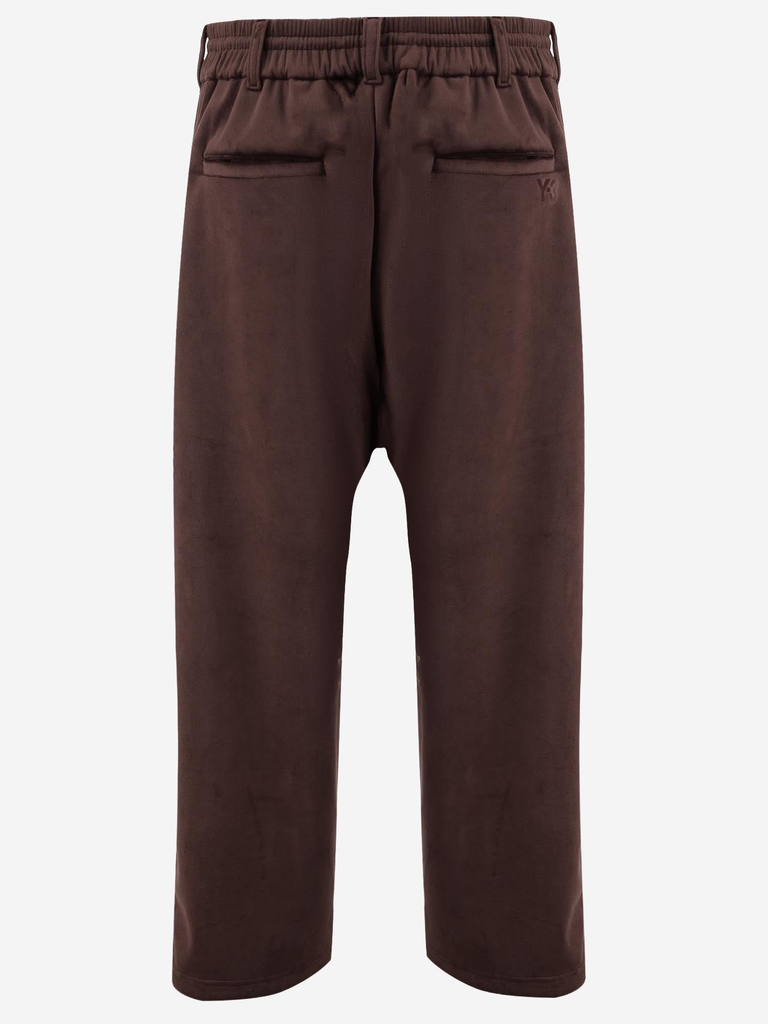 adidas Y-3 PANTALONI IN VELLUTO STRETCH CON LOGO, view 2