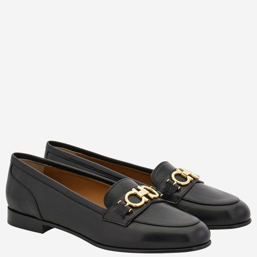 Ferragamo MOCASSINI GANCINI IN PELLE, view 3
