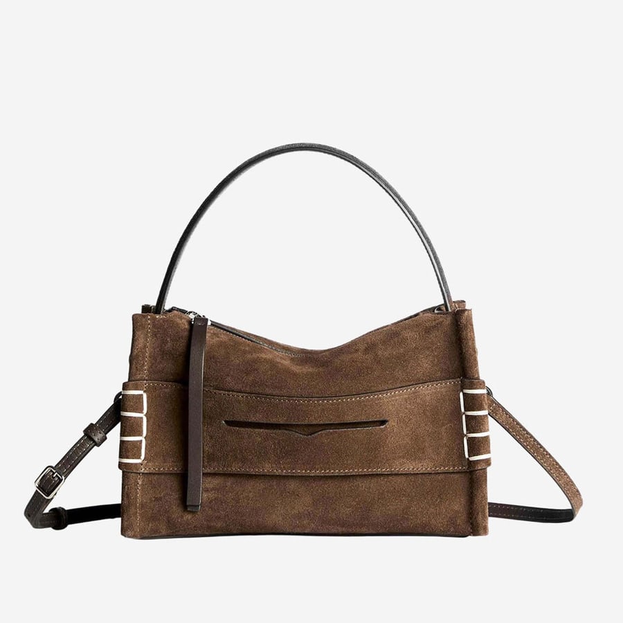 JW Anderson BORSA PICCOLA LOAFER IN PELLE SCAMOSCIATA CON LOGO