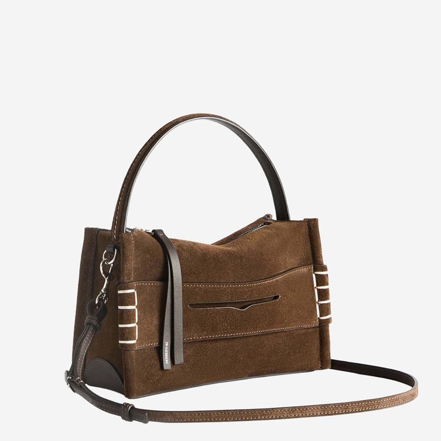 JW Anderson BORSA PICCOLA LOAFER IN PELLE SCAMOSCIATA CON LOGO, view 2