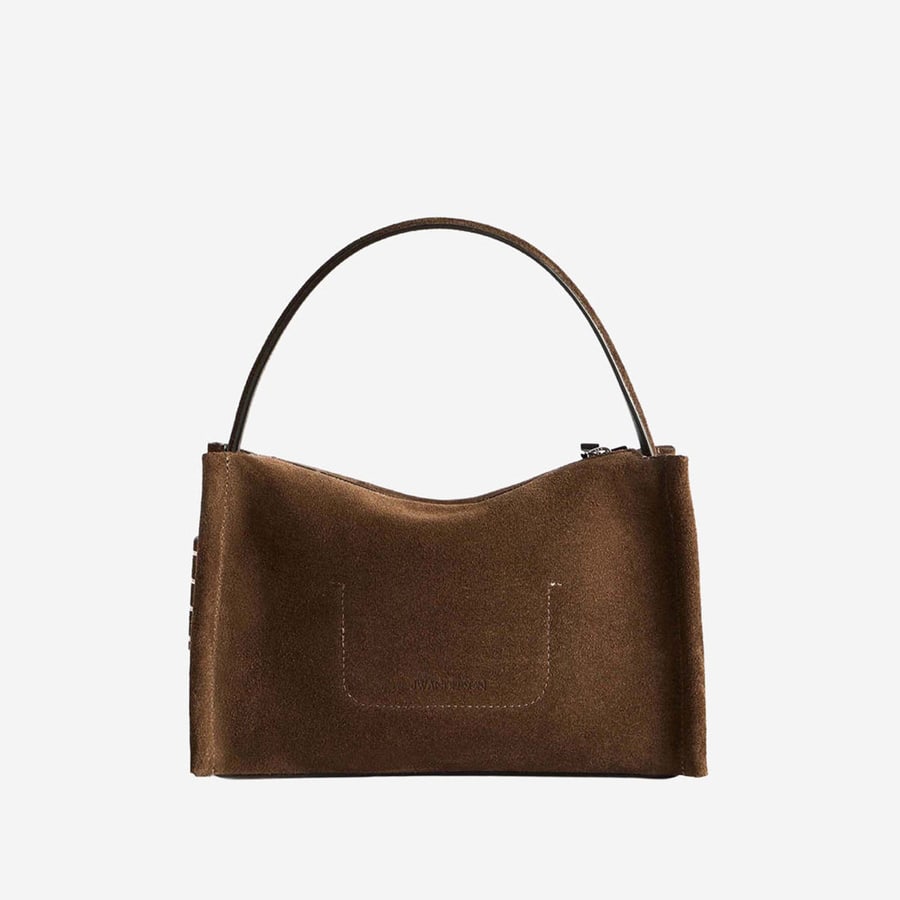JW Anderson BORSA PICCOLA LOAFER IN PELLE SCAMOSCIATA CON LOGO, view 3