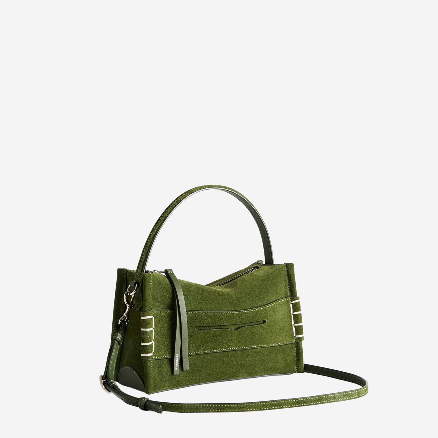 JW Anderson BORSA PICCOLA LOAFER IN PELLE SCAMOSCIATA CON LOGO, view 2