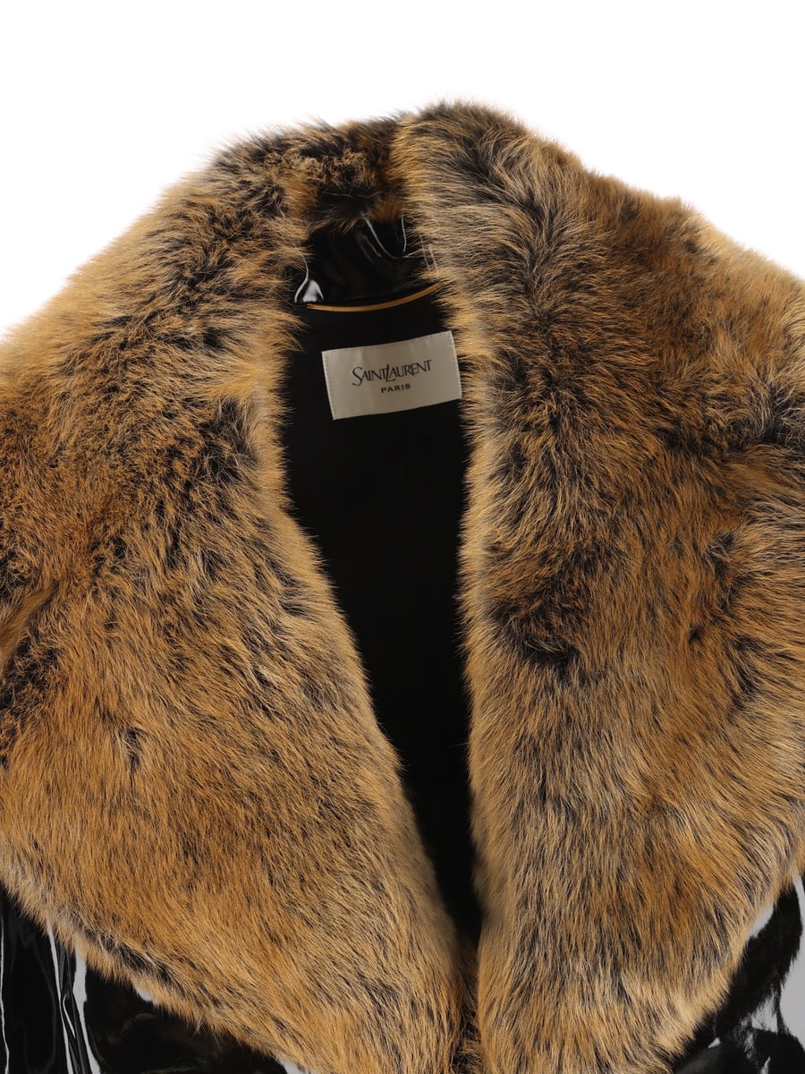 Saint Laurent Cappotto realizzato in tela verniciata., view 4