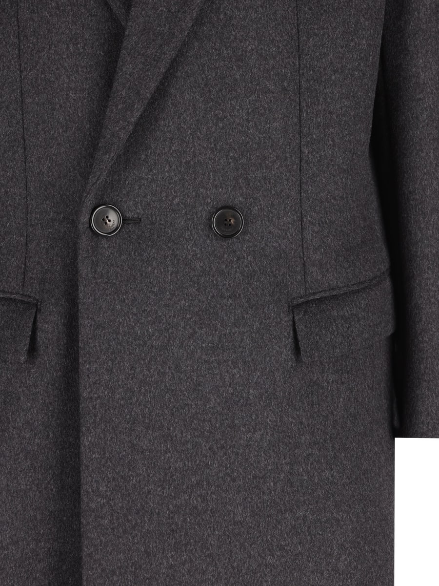Saint Laurent Cappotto Doppiopetto in Feltro di Lana Pettinata Double-Face, view 3