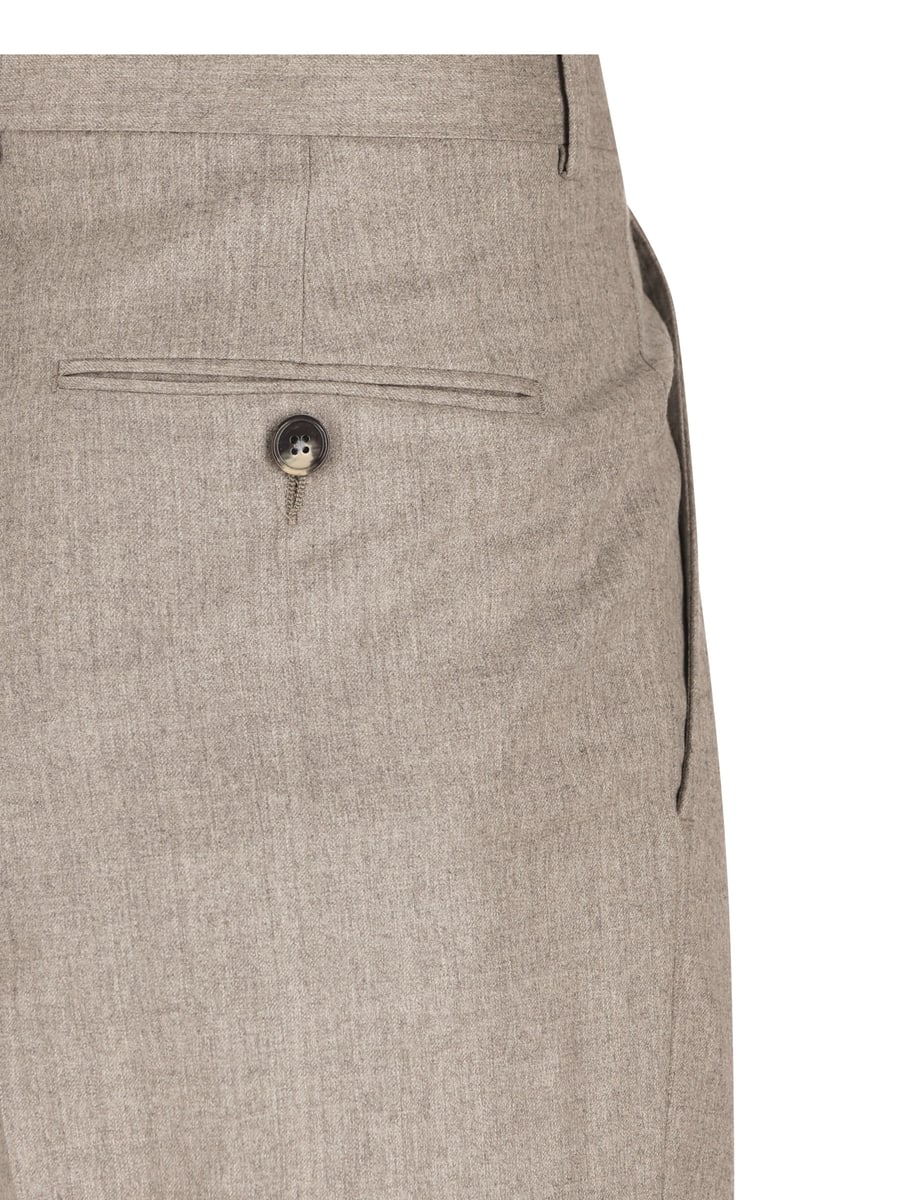 ZEGNA Pantaloni Sartoriali in Lana con Pince, view 4