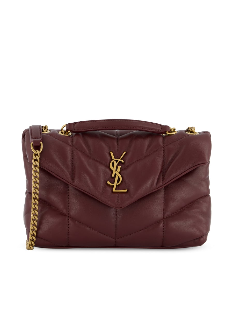 Saint Laurent Loulou Puffer Toy in Pelle di Agnello Rouge Cabernet