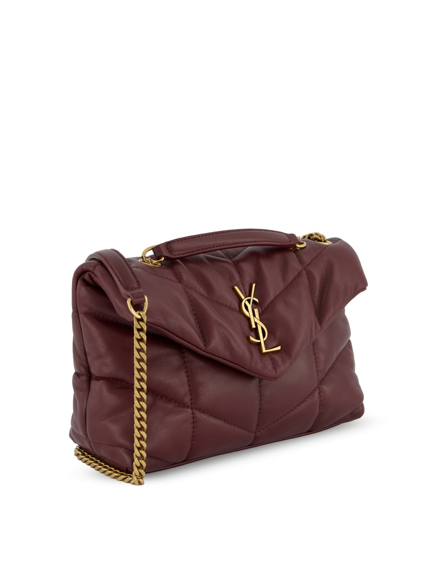 Saint Laurent Loulou Puffer Toy in Pelle di Agnello Rouge Cabernet, view 3