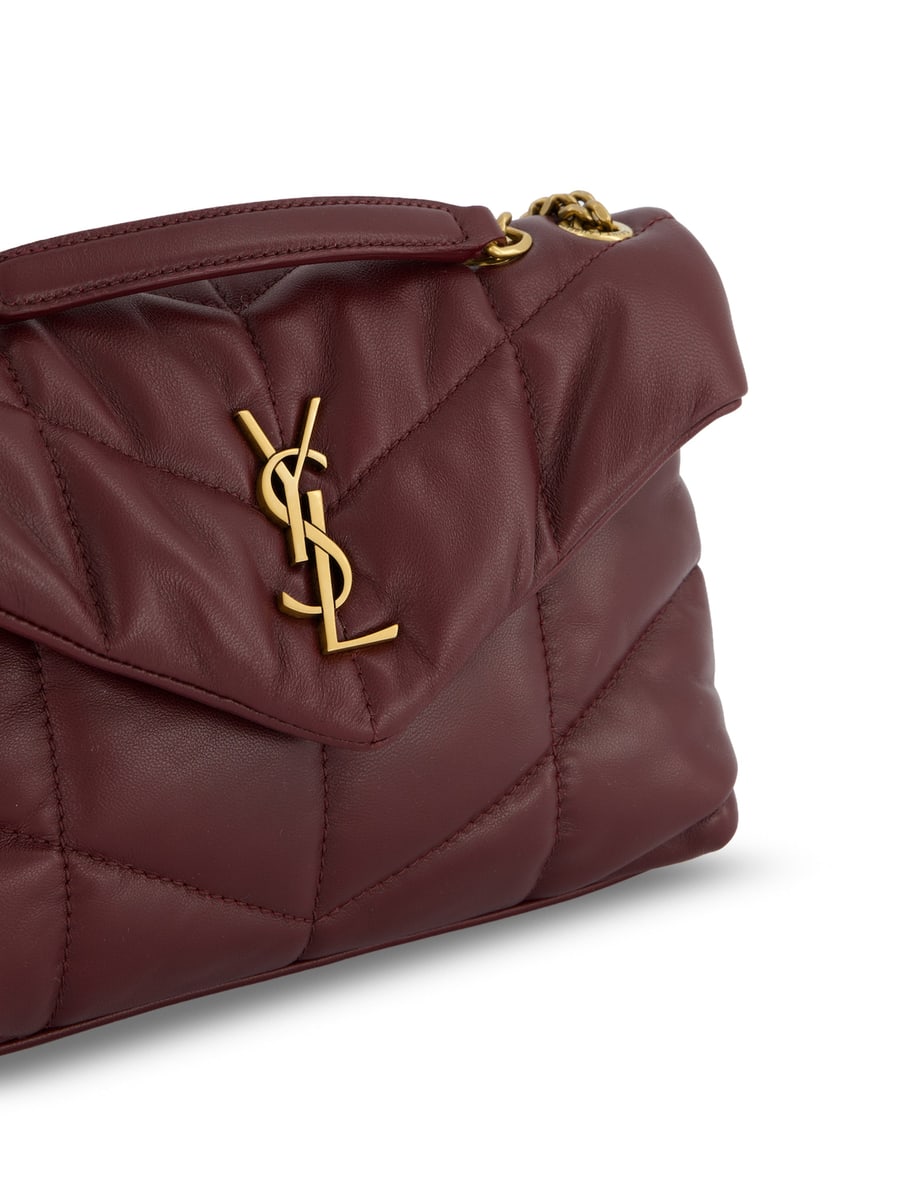 Saint Laurent Loulou Puffer Toy in Pelle di Agnello Rouge Cabernet, view 4