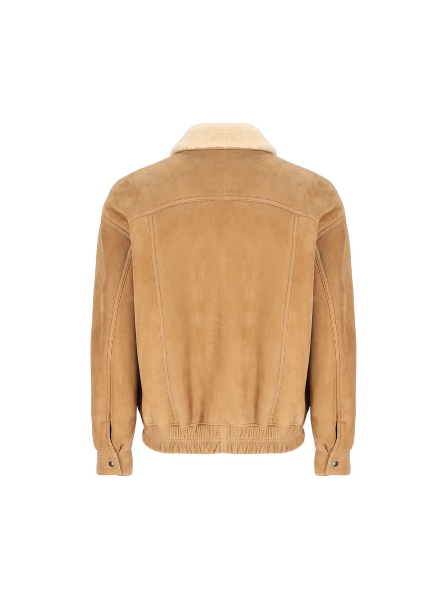 Saint Laurent Giacca Uomo in Shearling Beige, view 2
