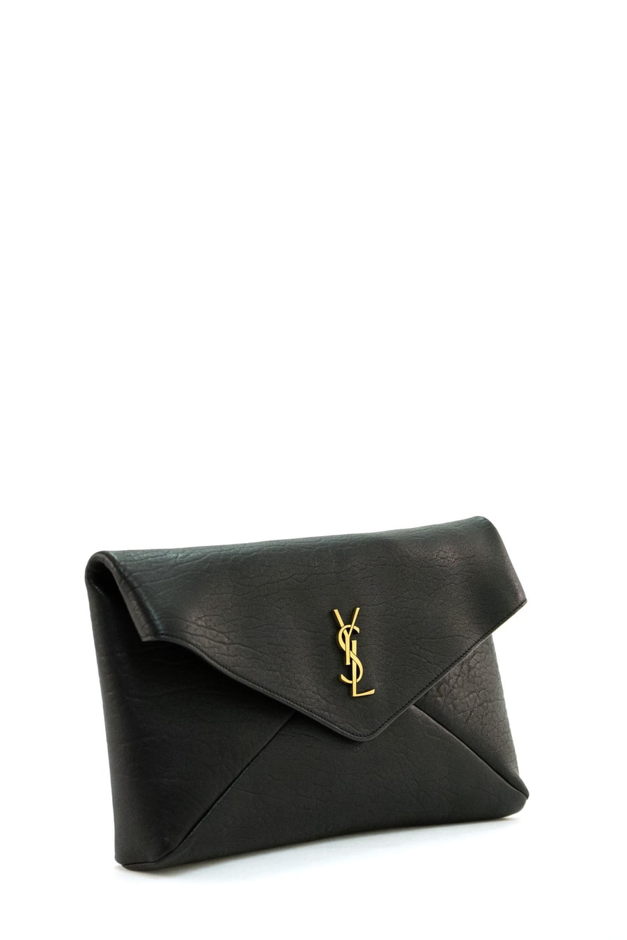 Saint Laurent Pochette Envelope logo Cassandre in pelle colore nero, view 2