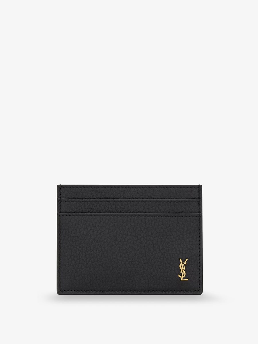Saint Laurent Tiny Cassandre textured leather card holder