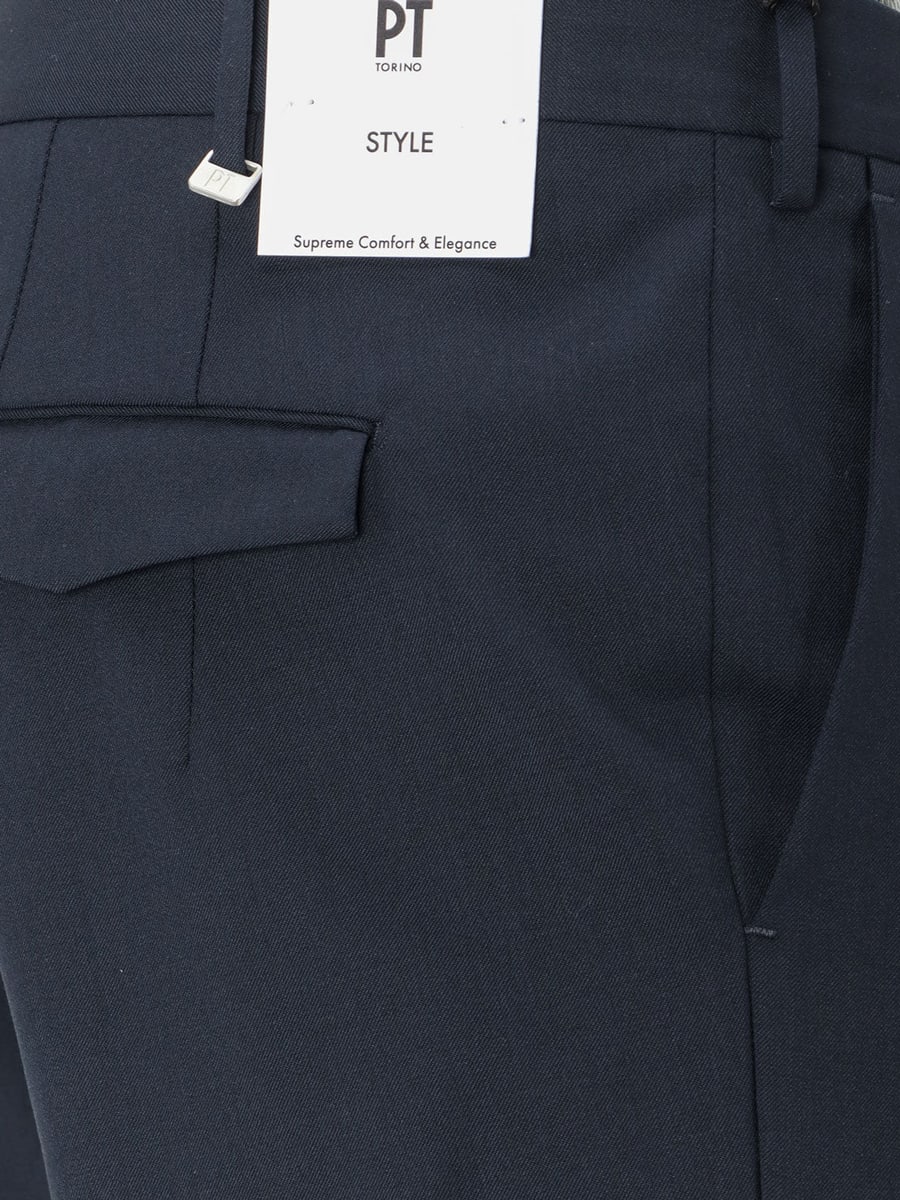 PT Torino Style Master Fit stretch wool trousers, view 3