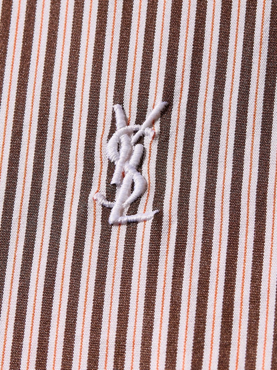 Saint Laurent Cassandre cotton shirt with striped pattern, view 3