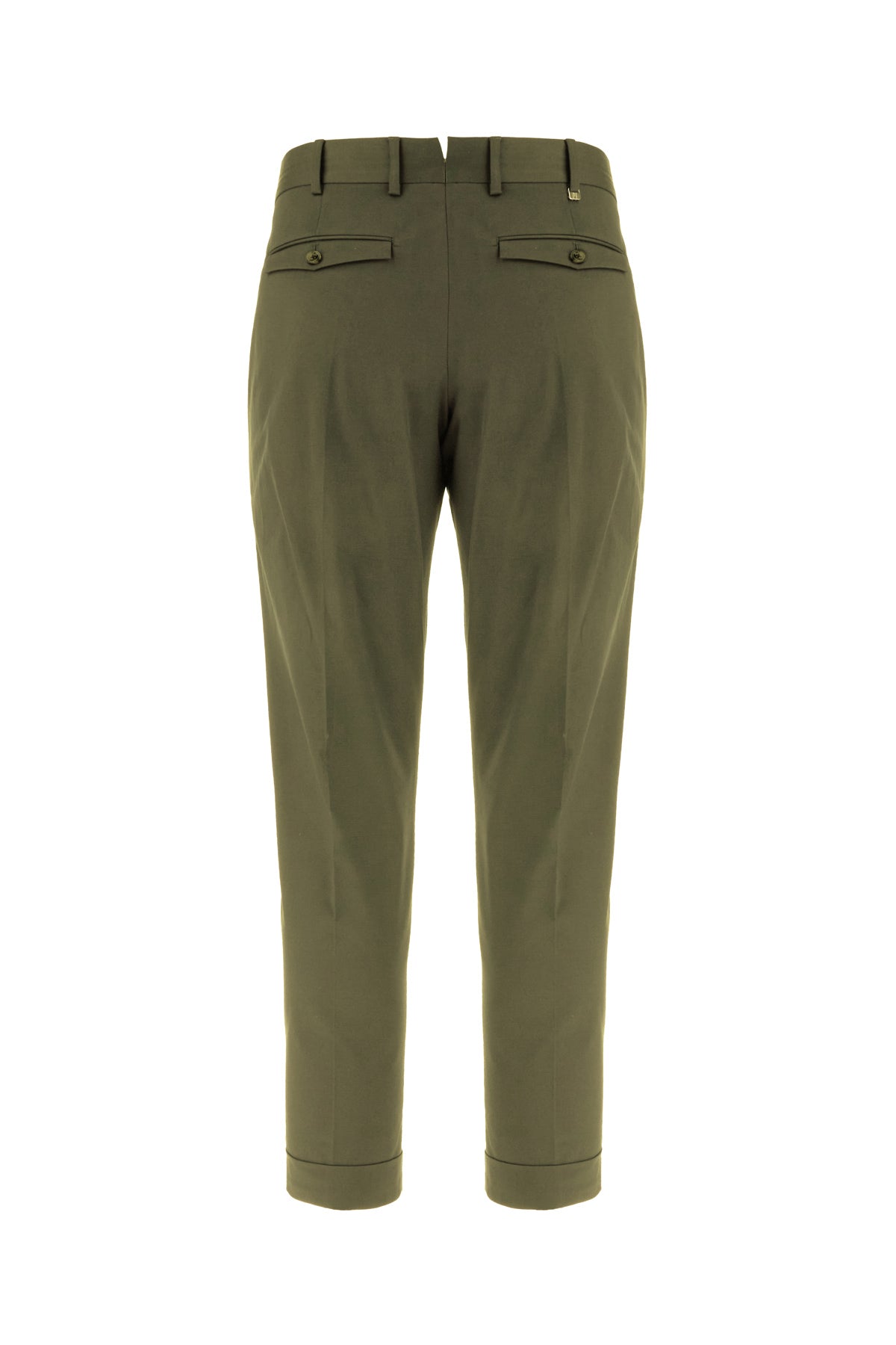 PT Torino Pantalone in cotone stretch verde militare, view 2