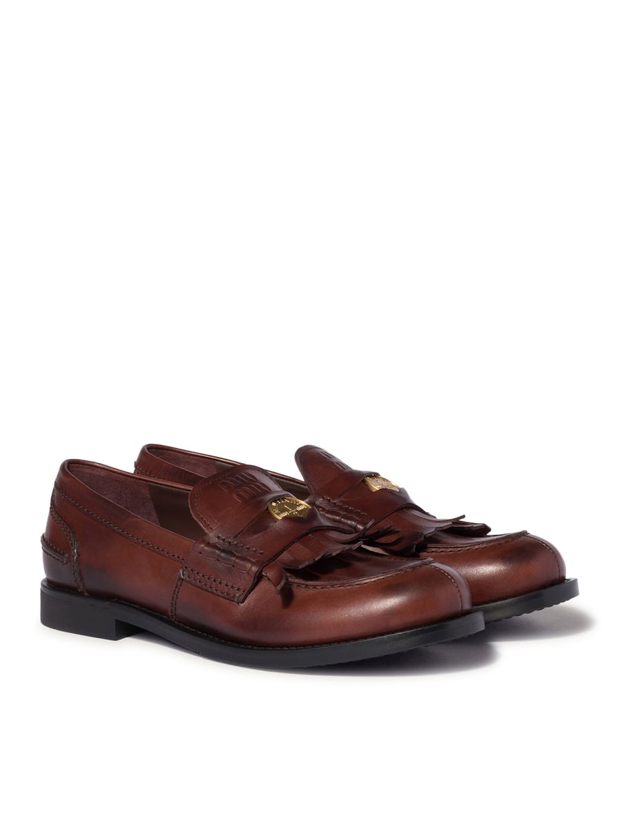 Miu Miu LEATHER LOAFERS, view 2