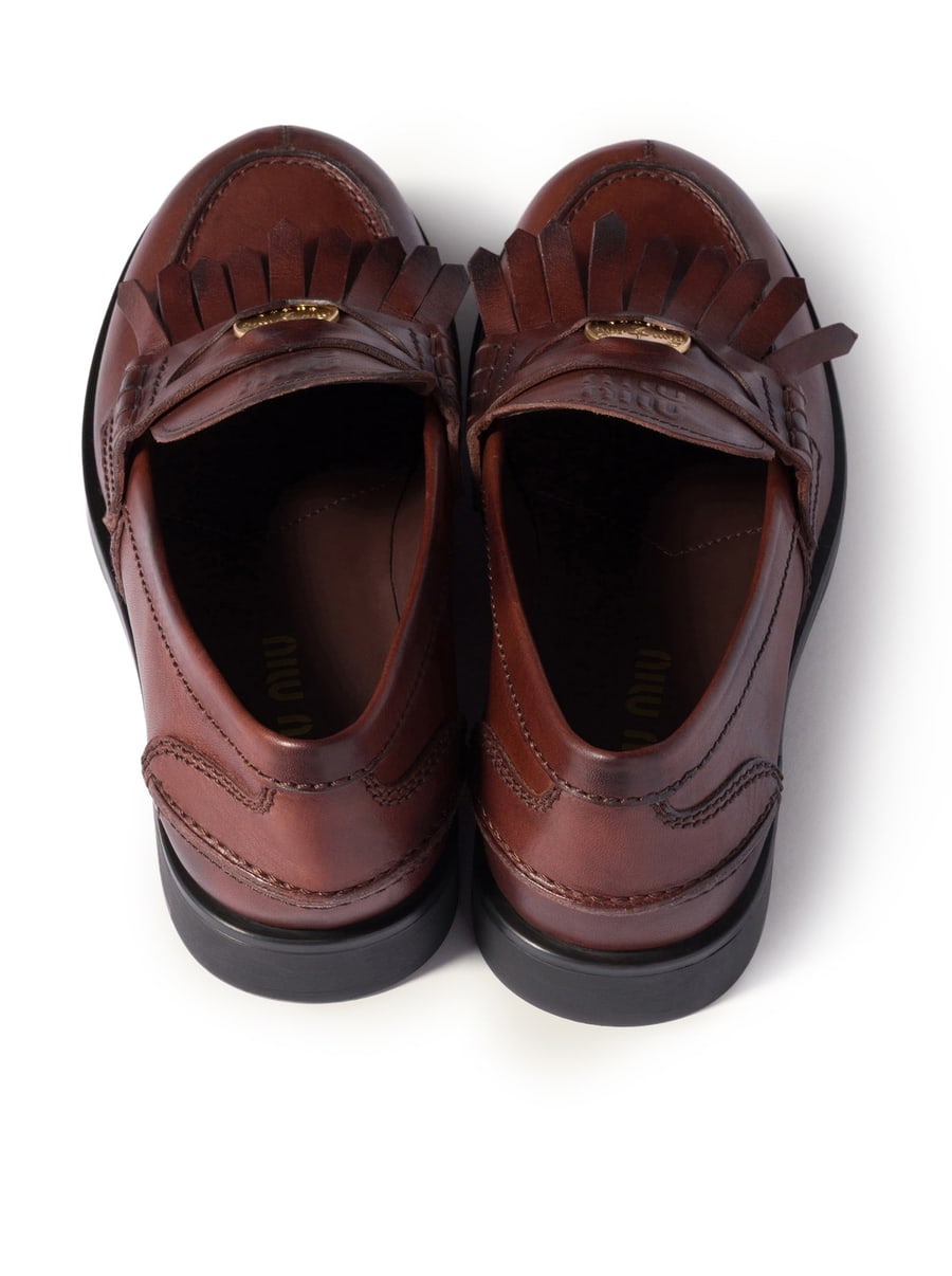 Miu Miu LEATHER LOAFERS, view 3