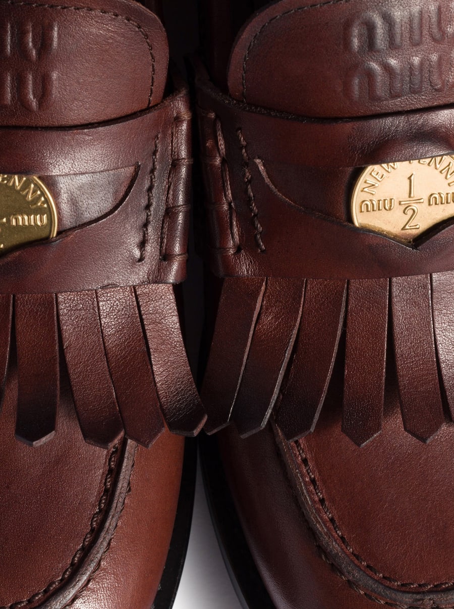 Miu Miu LEATHER LOAFERS, view 4