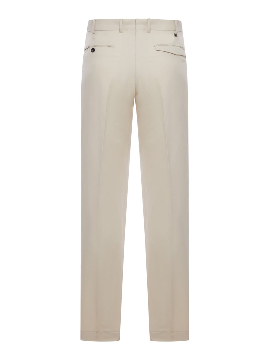 PT Torino TAILORED TROUSERS IN LINEN AND COTTON BLEND, view 2