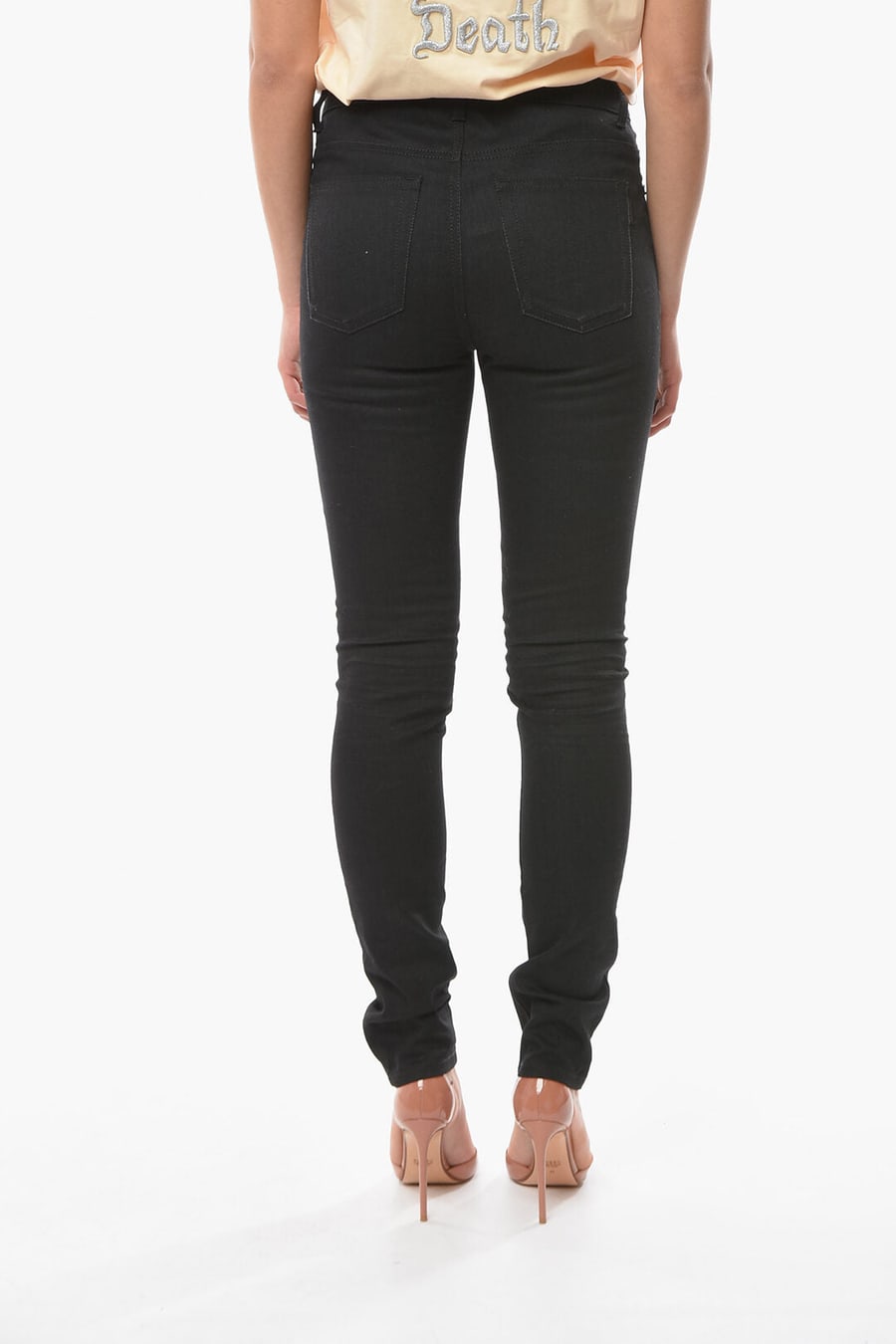 Saint Laurent 1500~Stretch Cotton Skinny Denims with Pleats 14,5cm, view 2