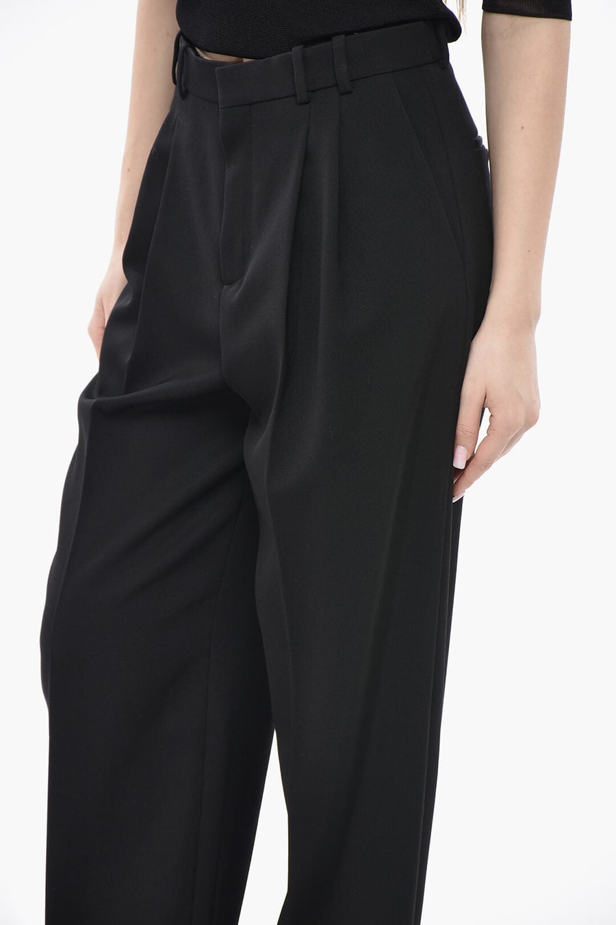 Saint Laurent 1500~Wool Gabardine Trousers with 2 Pleats, view 3
