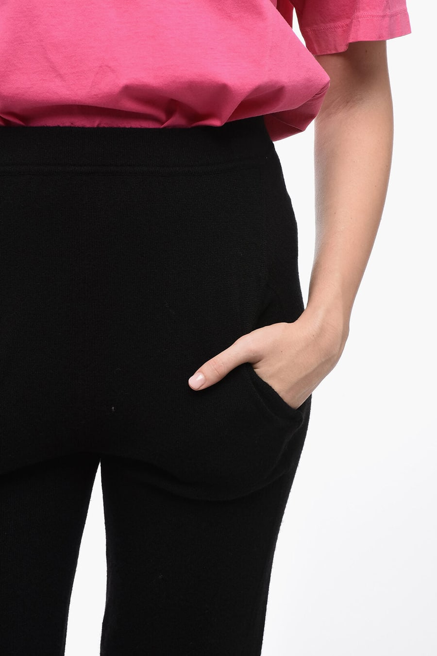 Saint Laurent 3500~High-Waisted Cashmere Joggers, view 3
