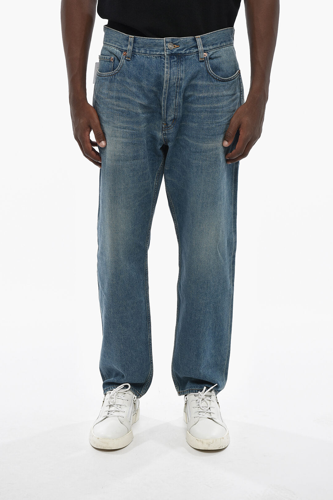 Saint Laurent 0005~Straight-Leg Jeans with 21cm Logo Buttons