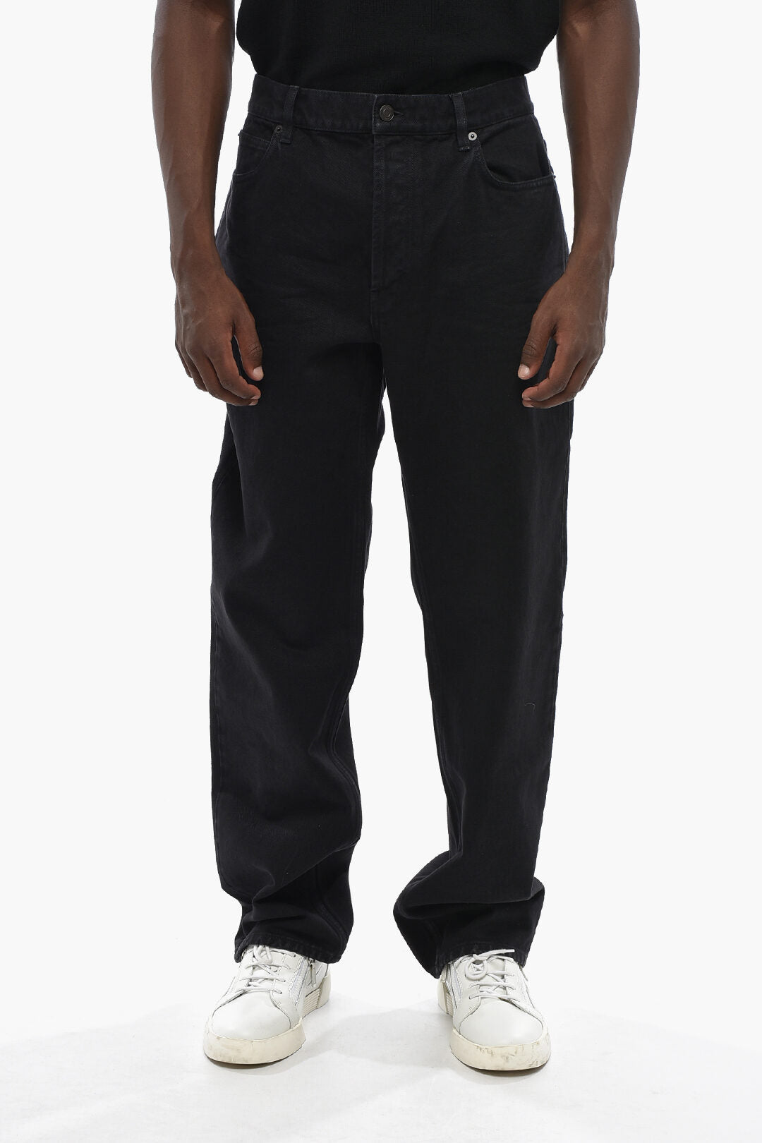 Saint Laurent 0005~Straight-Leg Jeans with 23cm Leather Patch