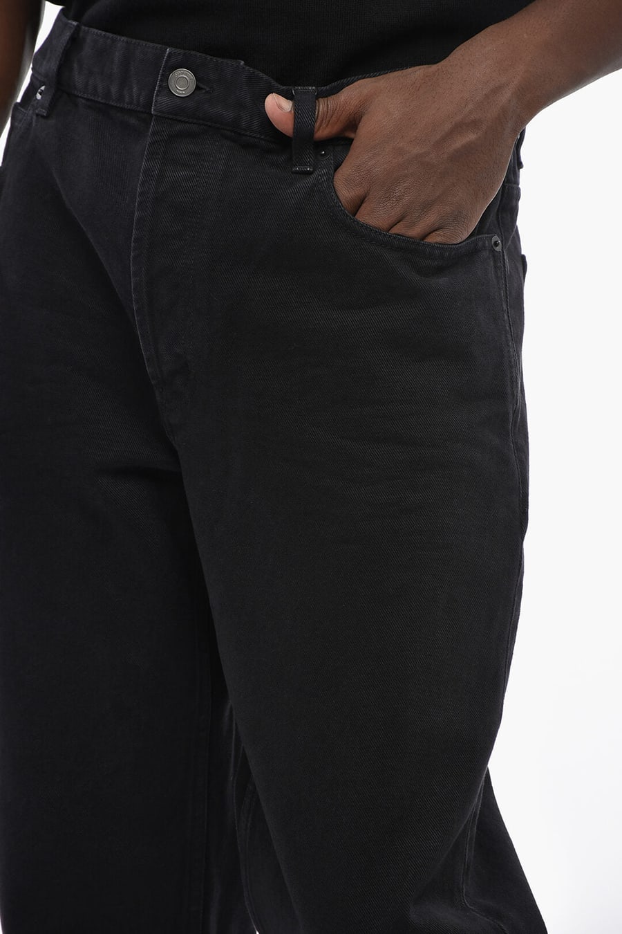 Saint Laurent 0005~Straight-Leg Jeans with 23cm Leather Patch, view 2