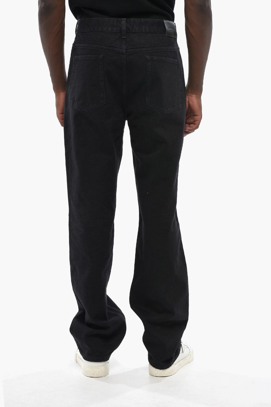 Saint Laurent 0005~Straight-Leg Jeans with 23cm Leather Patch, view 4