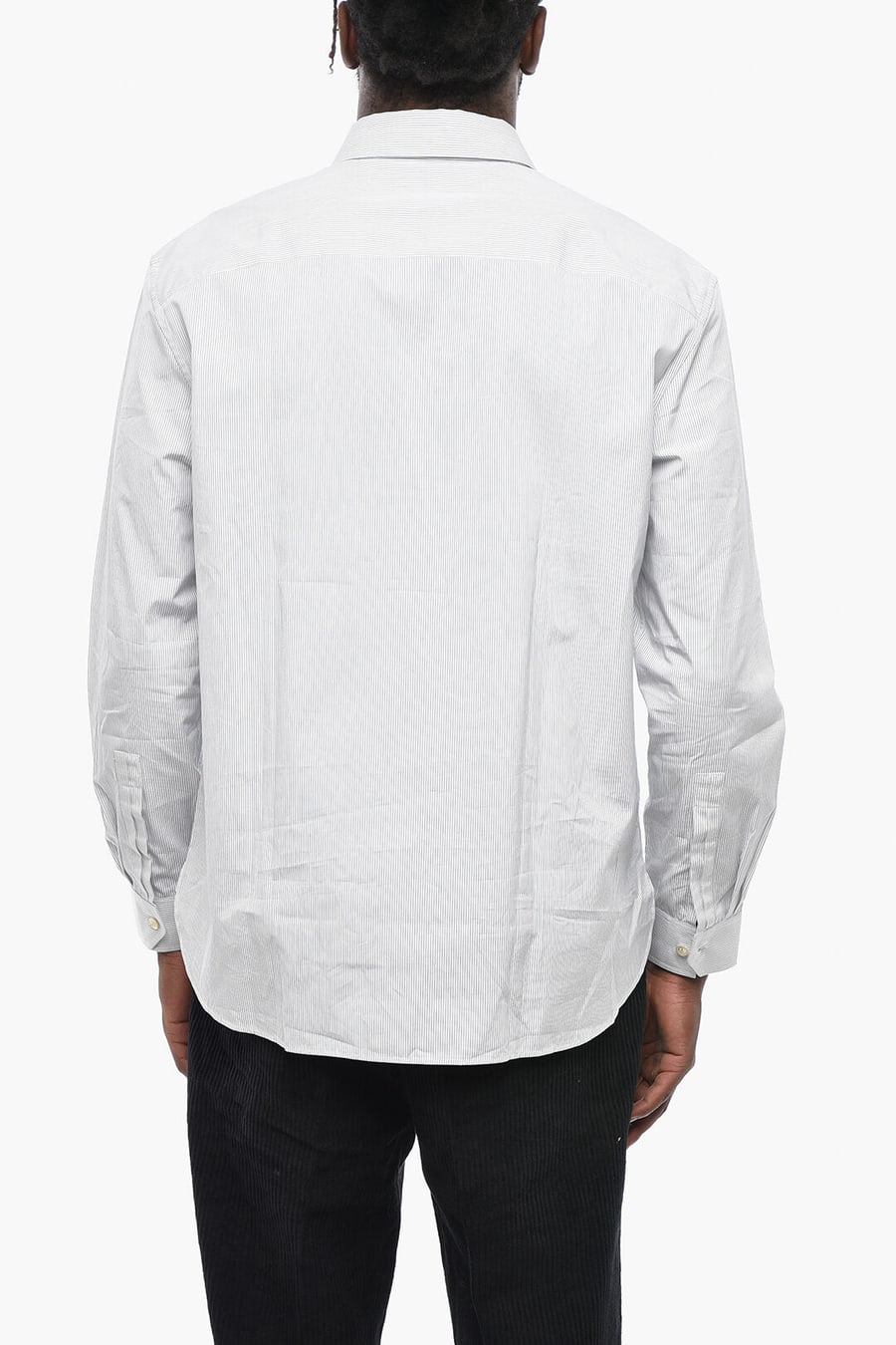 Saint Laurent 0405~Striped Shirt With Button-Down Collar And Chest Pocket, view 2
