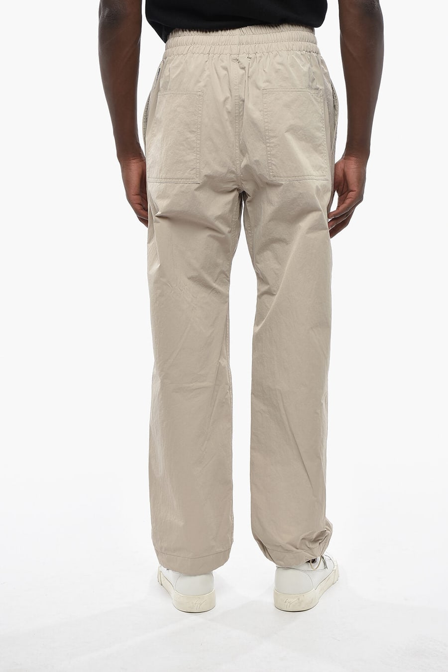 Bottega Veneta 0500~Solid Nylon Trousers with Elastic Waistband and Ankle Drawstring, view 2