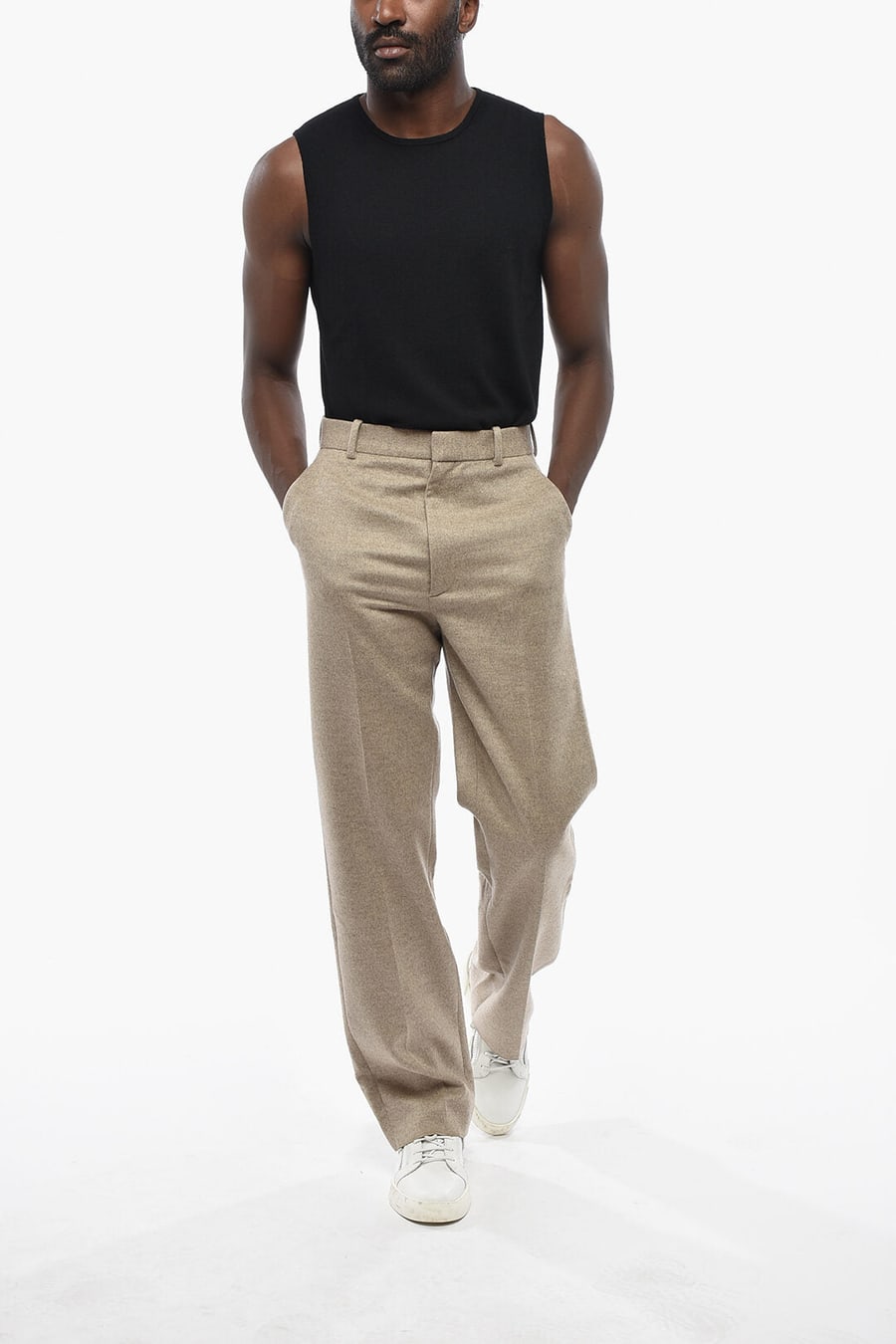 Bottega Veneta 0500~Wool and Cashmere Straight-Leg Trousers, view 4