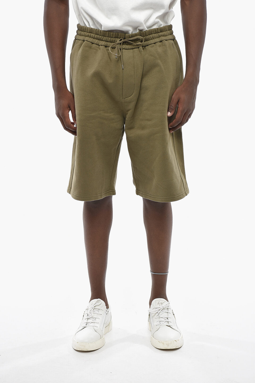 Saint Laurent 0850~Solid Fleece Shorts with Elastic Waist